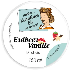 Erdbeer küsst Vanille Milcheis