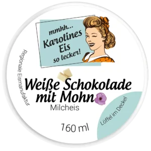 Weiße Schokolade mit Mohn Milcheis