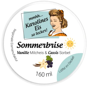 Sommerbrise Vanille Milcheis trifft Cassis Sorbet